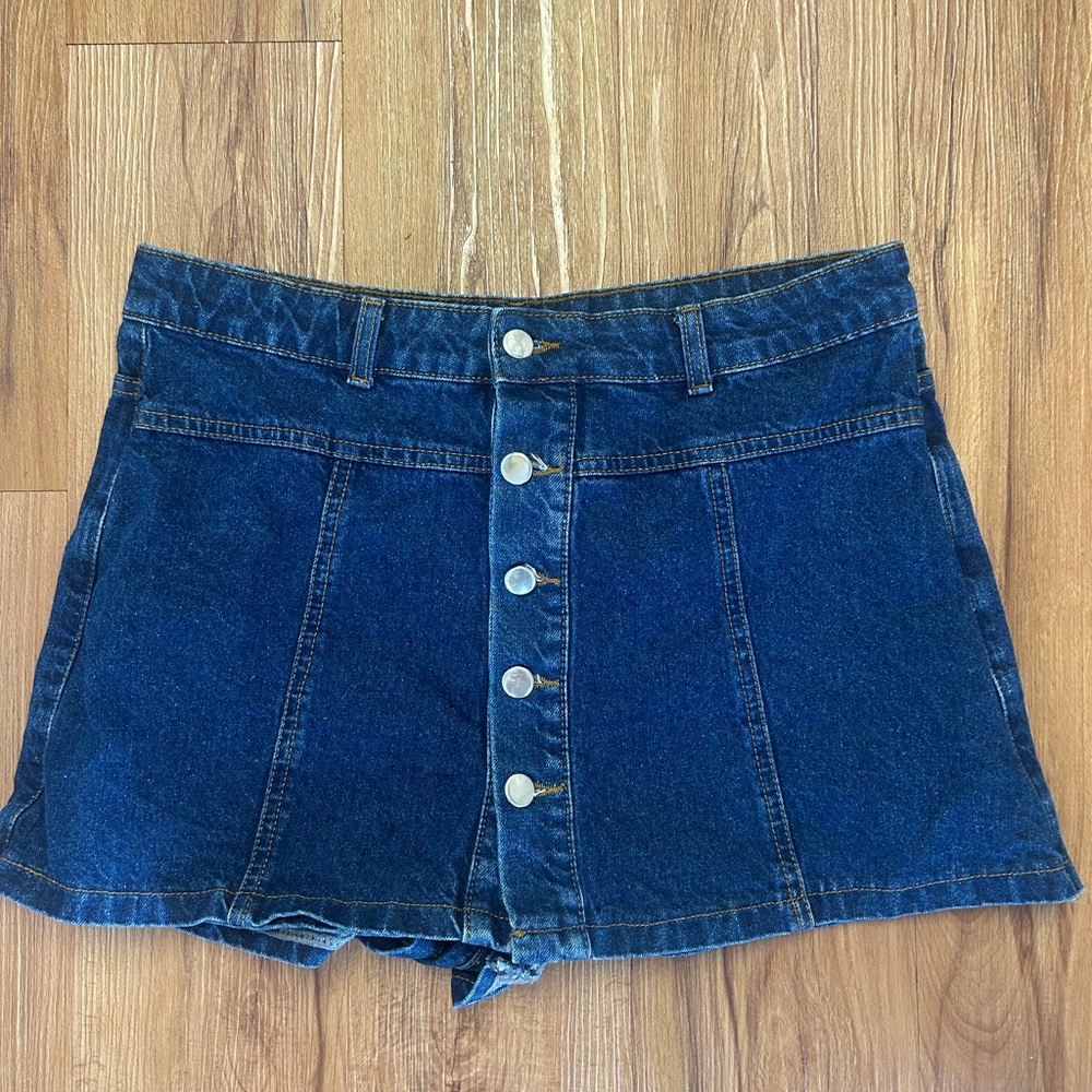 Gianni Bini Dark Blue Denim Mini Skort